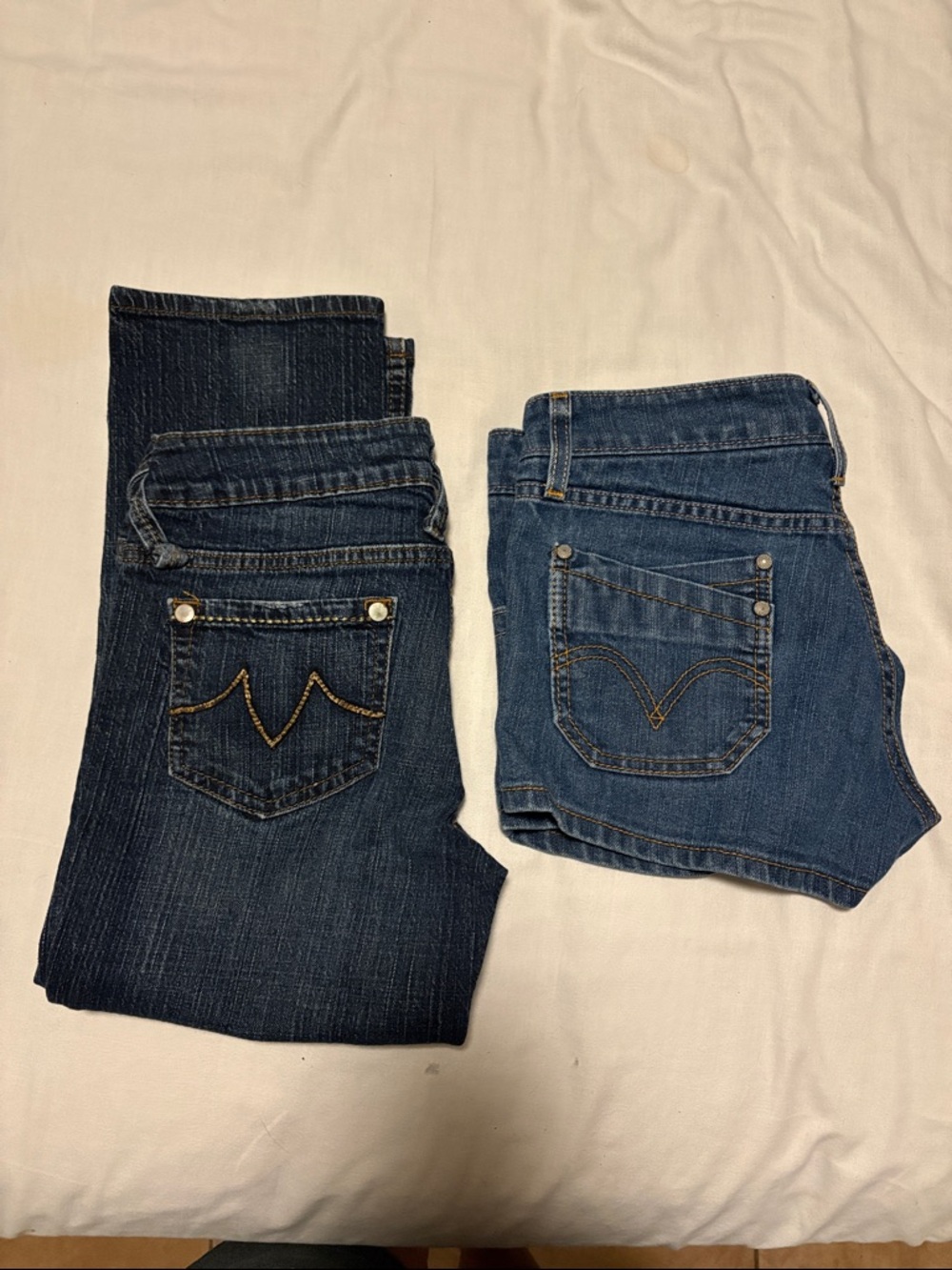 Dark Blue Women’s Capri Jeans and Jean Shorts - Classic Denim